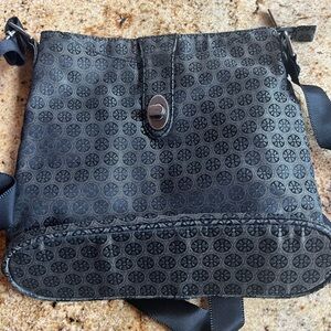 Chic Black Patterned Crossbody Bag